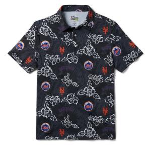 MLB メッツ ポロシャツ ハワイアン PUA PERFORMANCE POLO レインスプーナー Reyn Spooner ブラック｜mlbshop