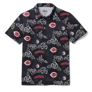 MLB シンシナティ・レッズ ポロシャツ ハワイアン PUA PERFORMANCE POLO レインスプーナー Reyn Spooner ブラック｜mlbshop