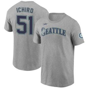 MLB イチロー マリナーズ Tシャツ クーパーズタウン ネーム&ナンバー T-Shirt ナイキ/Nike グレー｜mlbshop