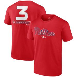 MLB ブライス・ハーパー フィリーズ Tシャツ 2022 ワールドシリーズ進出記念 ネーム＆ナンバー T-Shirt Fanatics レッド｜mlbshop