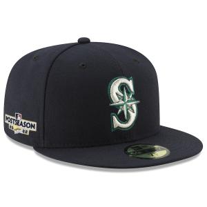 MLB マリナーズ キャップ 2022 ポストシーズン サイドパッチ 59FIFTY Fitted Hat ニューエラ/New Era ゲーム ネイビー｜mlbshop