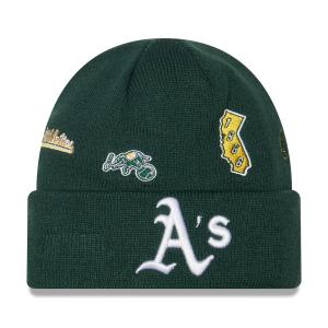 MLB アスレチックス ニットキャップ Identity Cuffed Knit Hat ニューエラ/New Era グリーン｜mlbshop