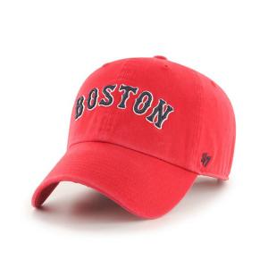 MLB レッドソックス キャップ Script Clean Up Cap 47Brand レッド｜mlbshop