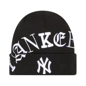 MLB ヤンキース ニットキャップ Black Letter Knit Beanie ニューエラ/New Era ブラック｜mlbshop