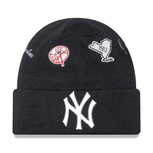 MLB ヤンキース ニットキャップ Identity Cuffed Knit Hat ニューエラ/New Era ネイビー｜mlbshop