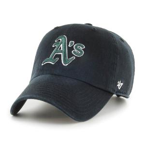 MLB アスレチックス キャップ Clean Up Cap 47Brand ブラック｜mlbshop