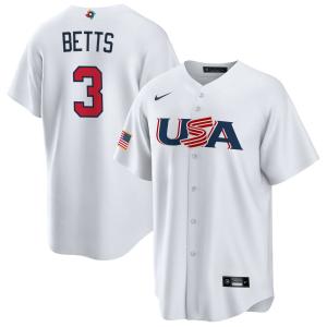 WBC ムーキー・ベッツ アメリカ代表 ユニフォーム 2023 World Baseball Classic レプリカジャージ USA ナイキ/Nike ホワイト｜mlbshop