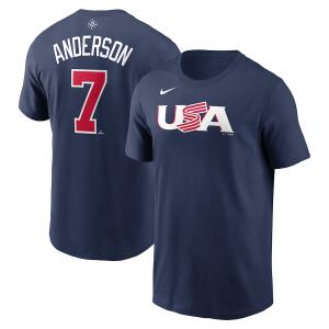 WBC ティム・アンダーソン アメリカ代表 USA Tシャツ 2023 World Baseball Classic ネーム＆ナンバー T-Shirt ナイキ/Nike ネイビー｜mlbshop