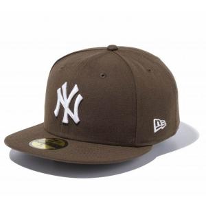 MLB ヤンキース キャップ 59FIFTY Custom カラー Cap ニューエラ/New Era ブラウン/ホワイト｜mlbshop