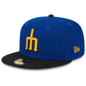 MLB マリナーズ キャップ 2023 シティーコネクト City Connect 59FIFTY Fitted Hat ニューエラ/New Era ロイヤル ブラック｜mlbshop