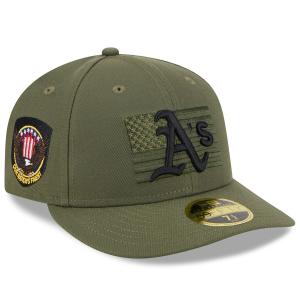 MLB アスレチックス キャップ 2023 アームドフォースデー ロープロファイル 59FIFTY Fitted Hat ニューエラ/New Era グリーン｜mlbshop