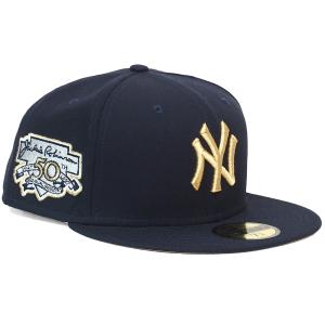 MLB ヤンキース キャップ ジャッキーロビンソンデー 59FIFTY Fitted Hat Cap ニューエラ/New Era Black/Gold｜mlbshop