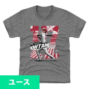 MLB 大谷翔平 エンゼルス Tシャツ キッズ ユース Los Angeles A Rough WHT 500Level グレー｜mlbshop