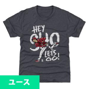 MLB 大谷翔平 エンゼルス Tシャツ キッズ ユース Hey Sho W WHT 500Level ネイビー｜mlbshop