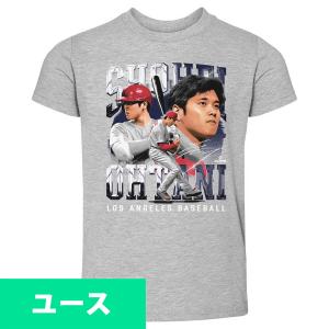 MLB 大谷翔平 エンゼルス Tシャツ キッズ ユース Los Angeles A Vintage WHT 500Level ヘザーグレー｜mlbshop