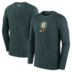 MLB アスレチックス Tシャツ ドライフィット Game Long Sleeve Top ナイキ/Nike Pro Green｜mlbshop