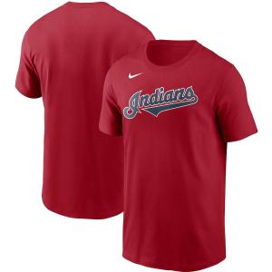 MLB インディアンス Tシャツ チーム ワードマーク ナイキ/Nike レッド｜mlbshop