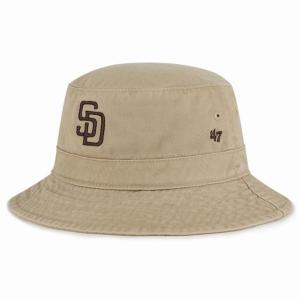 MLB パドレス バケットハット キャップ Bucket Hat 47Brand カーキ｜mlbshop