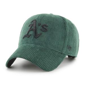 MLB アスレチックス キャップ コーデュロイ MVP Cap 47Brand ダークグリーン つば裏 : ブラック｜mlbshop