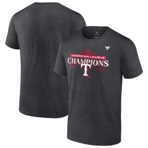 MLB レンジャーズ Tシャツ 2023 アメリカンリーグ 優勝記念 ロッカールーム  Fanatics Branded ヘザーチャコール｜mlbshop