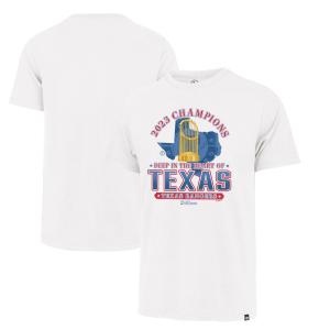 MLB レンジャーズ Tシャツ 2023 ワールドシリーズ 優勝記念 Champions Local Playoff Franklin 47 Brand ホワイト｜mlbshop