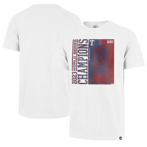 MLB レンジャーズ Tシャツ 2023 ワールドシリーズ 優勝記念 Champions Playoff Scrum 47 Brand ホワイト｜mlbshop