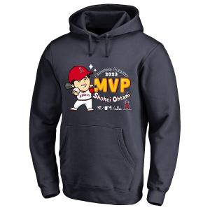 MLB 大谷翔平 エンゼルス パーカー 2023 AL MVP記念 フーディー イラスト Fanatics Branded ネイビー｜mlbshop