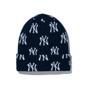 MLB ヤンキース ニットキャップ Basic Cuff Mono Knit ニューエラ/New Era ネイビー｜mlbshop