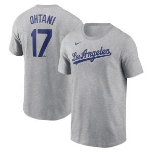 MLB 大谷翔平 ドジャース Tシャツ 2024 ネーム&ナンバー T-Shirt ナイキ/Nike ヘザーグレー｜mlbshop