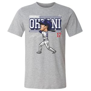 MLB 大谷翔平 ドジャース Tシャツ Los Angeles D カートゥーン WHT T-Shirt 500Level ヘザーグレー｜mlbshop