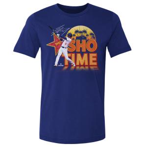 MLB 大谷翔平 ドジャース Tシャツ Los Angeles D Sho Time Sign WHT T-Shirt 500Level ロイヤルブルー｜mlbshop