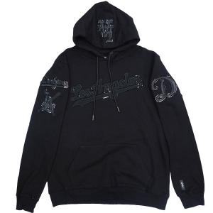 MLB ドジャース パーカー MEN'S PULL OVER HOODIE (All Black) Pro Standard プロスタンダード All Black｜mlbshop