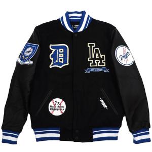 MLB ドジャース ジャケット 2700 - MEN'S VARSITY JACKET (Front LAD Logo) Pro Standard プロスタンダード ブラック｜mlbshop