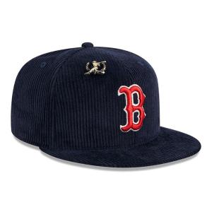 MLB レッドソックス キャップ コーデュロイ レターマンピンズ Corduroy Letterman Pin Cap ニューエラ/New Era ネイビー｜mlbshop