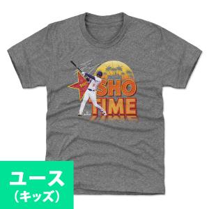 MLB 大谷翔平 ドジャース Tシャツ キッズサイズ ユース Sho Time Sign WHT 500Level グレー｜mlbshop