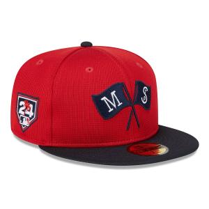 MLB ミネソタ・ツインズ キャップ 2024 スプリングトレーニング 59FIFTY Fitted Hat ニューエラ/New Era レッド ネイビー｜mlbshop