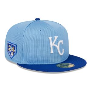 MLB ロイヤルズ キャップ 2024 スプリングトレーニング 59FIFTY Fitted Hat ニューエラ/New Era ライトブルー ロイヤル｜mlbshop