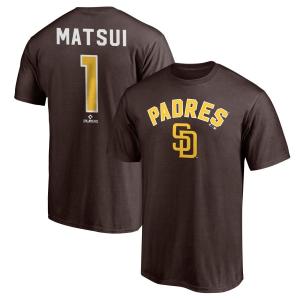 MLB 松井裕樹 パドレス Tシャツ Team ネーム&ナンバー T-Shirt Fanatics Branded ブラウン｜mlbshop