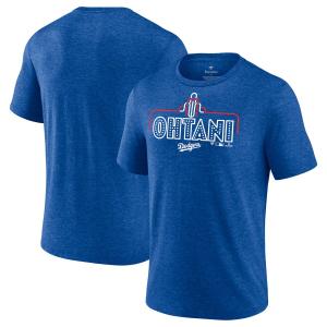 MLB 大谷翔平 ドジャース Tシャツ Exclusive Neon Tri-Blend T-Shirt- Royal Fanatics Branded ロイヤル｜mlbshop