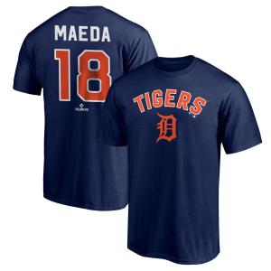 MLB 前田健太 タイガース Tシャツ Team ネーム&ナンバー T-Shirt Fanatics Branded ネイビー｜mlbshop