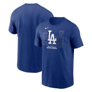 MLB 大谷翔平 ドジャース Tシャツ 2024 MLB World Tour ソウルシリーズ ネーム&ナンバー Event Stack T-Shirt ナイキ/Nike ロイヤル｜mlbshop