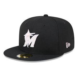 MLB マーリンズ キャップ 2024 母の日 Mother's Day On-Field 59FIFTY Fitted Hat ニューエラ/New Era ブラック｜mlbshop