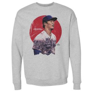 MLB 山本由伸 ドジャース スウェット Los Angeles D Portrait Sweat Crewneck T-Shirt 500Level ヘザーグレー｜mlbshop