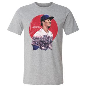 MLB 山本由伸 ドジャース Tシャツ Los Angeles D Portrait WHT T-Shirt 500Level ヘザーグレー｜mlbshop