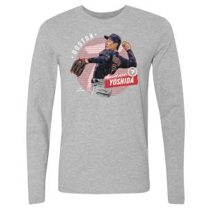 MLB 吉田正尚 レッドソックス Tシャツ Boston Dots WHT Long Sleeve T-Shirt 500Level ヘザーグレー｜mlbshop