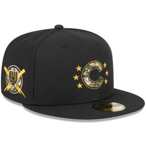 MLB カブス キャップ 【海外版】 2024 アームドフォースデー On-Field 59FIFTY Fitted Hat ニューエラ/New Era ブラック｜mlbshop