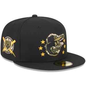 MLB オリオールズ キャップ 【海外版】 2024 アームドフォースデー On-Field 59FIFTY Fitted Hat ニューエラ/New Era ブラック｜mlbshop