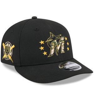 MLB マーリンズ キャップ 【海外版】 2024 アームドフォースデー Low Profile 9FIFTY  Hat ニューエラ/New Era ブラック｜mlbshop