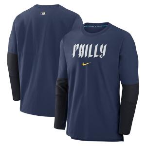MLB フィリーズ ジャケット オーセンティックコレクション AC シティーコネクト Pullover Jacket ナイキ/Nike ネイビー｜mlbshop