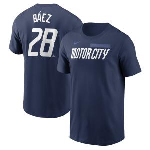 MLB ハビアー・バエズ タイガース Tシャツ 2024 シティーコネクト Fuse Name & Number T-Shirt ナイキ/Nike ネイビー｜mlbshop
